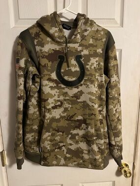 Indianapolis Colts Digital Camo Pullover Hoodie in Olive and Khaki